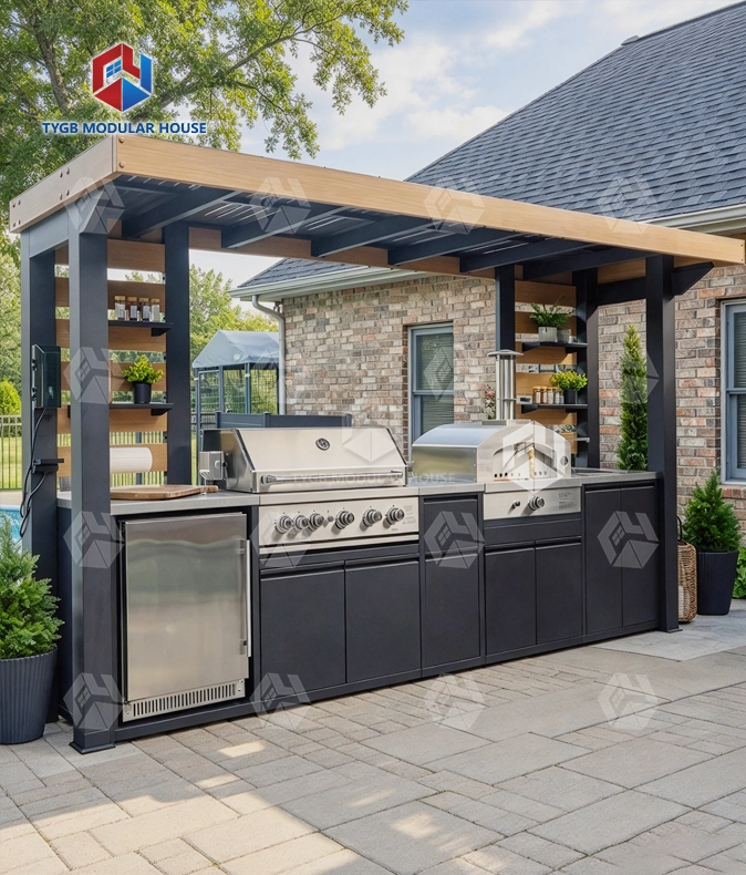 Outdoor Kitchen with Hydraulic Door