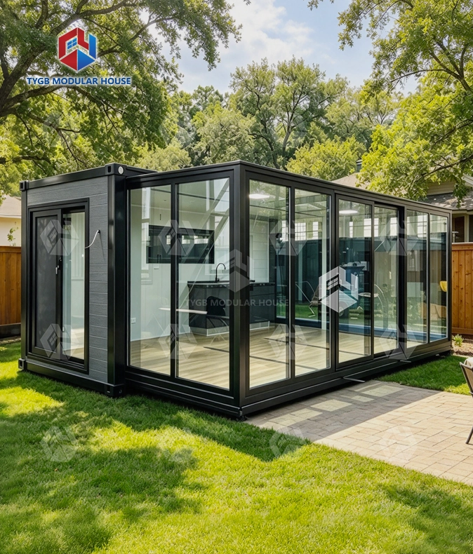 sliding out prefabricated container house