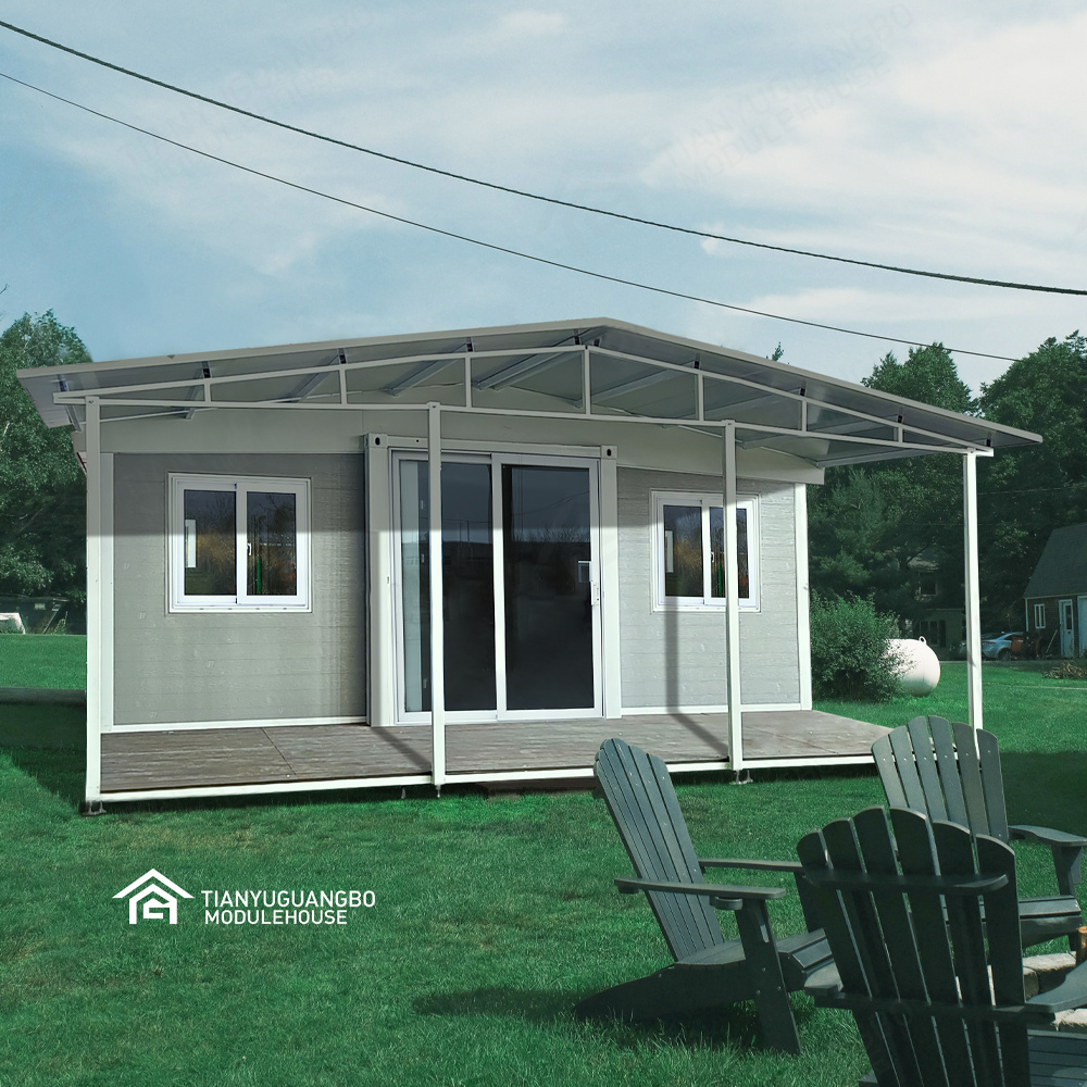 20FT expandable house with cladding and balcony